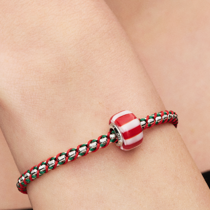 Charm Mini Vetro di Murano Caramella Rossa