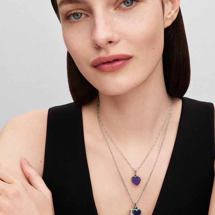 Charm Pendente Cuore Viola da incidere