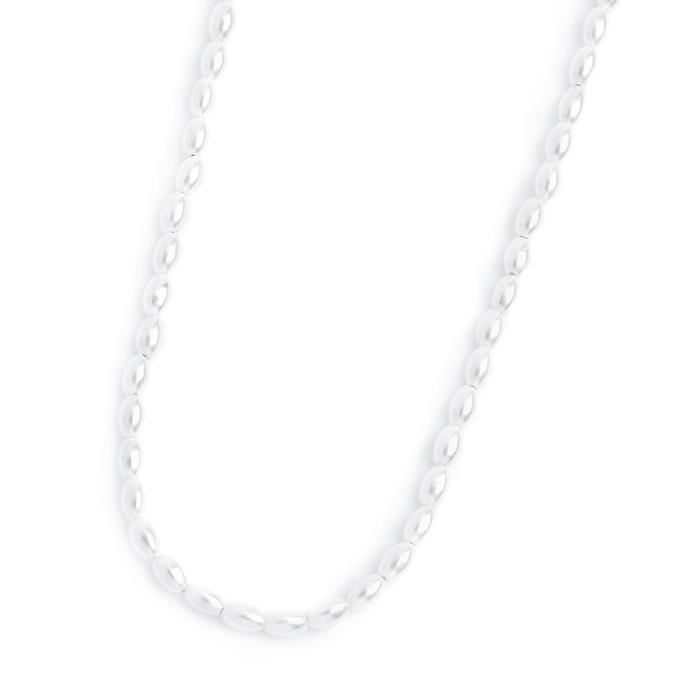 Chain necklace with oval pearls