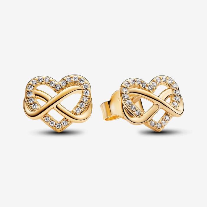 Infinity Heart Earrings Bright Stones