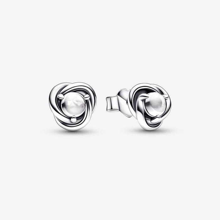 White April Eternal Circles Stud Earrings