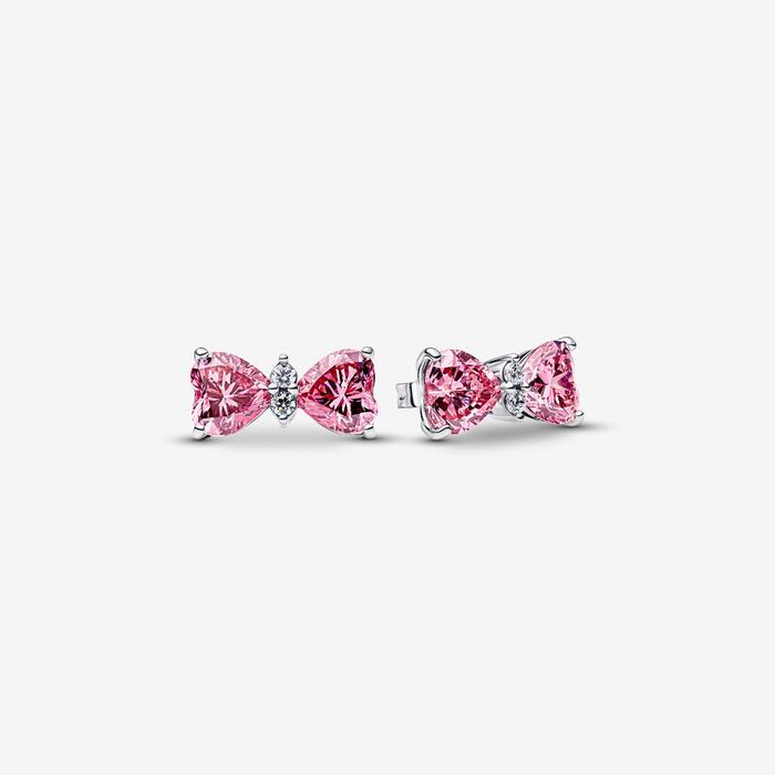 Orecchini Fiocco Luminoso Rosa Grande
