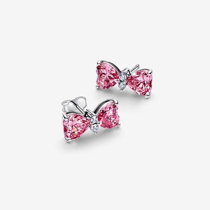 Orecchini Fiocco Luminoso Rosa Grande