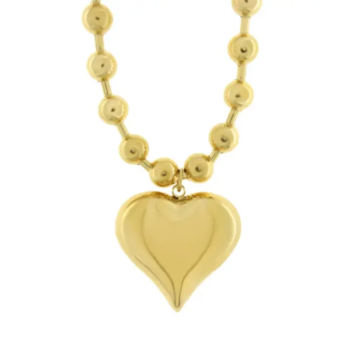 Collana in Acciaio cuore bombato