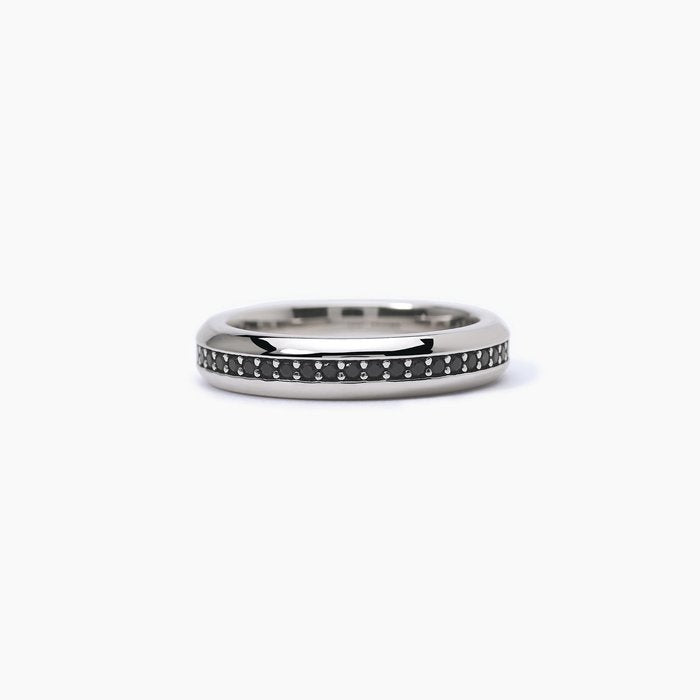 Bague pavée noire MONTECARLO