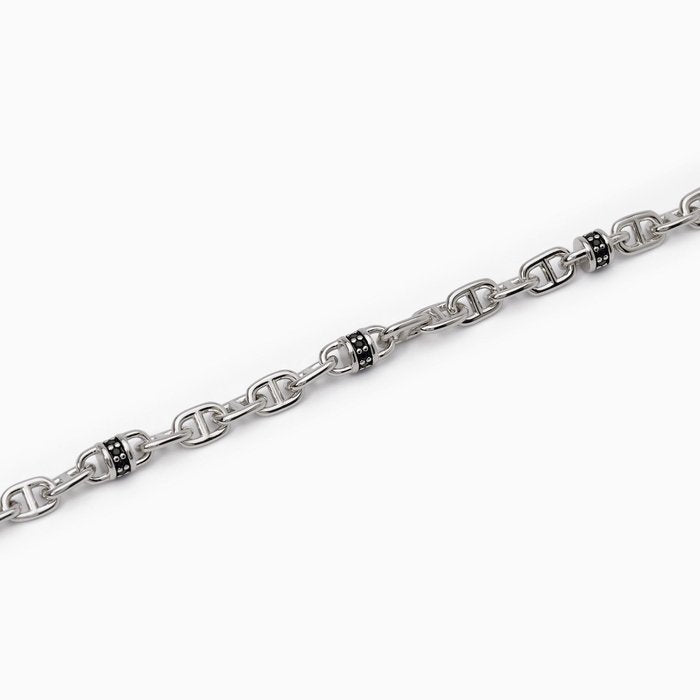 Bracelet en maille Rolo avec inserts noirs NEUTRE