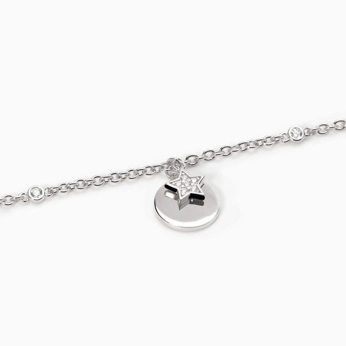 Bracelet pendentif cercle en argent ONLY YOURS