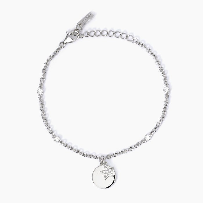 Bracelet pendentif cercle en argent ONLY YOURS