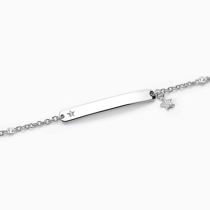 ONLY YOURS Silver Tag Bracelet