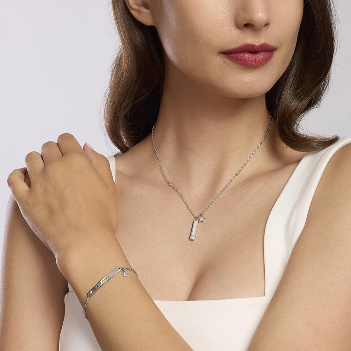 ONLY YOURS Silver Tag Bracelet