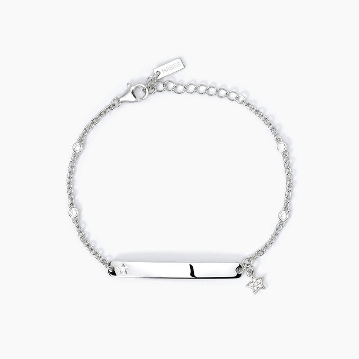 ONLY YOURS Silver Tag Bracelet