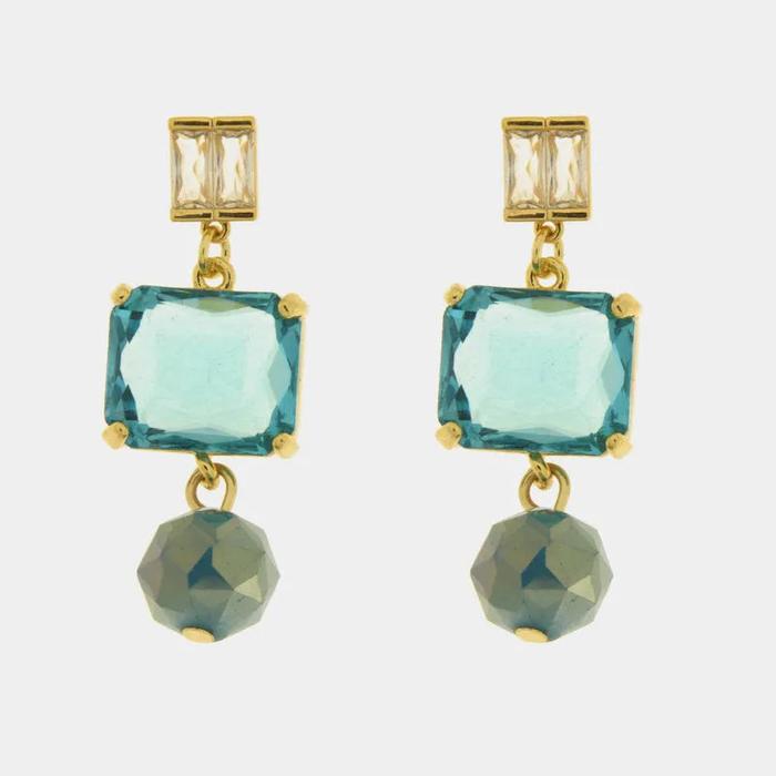 Orecchini in Metallo con cristalli azzurri