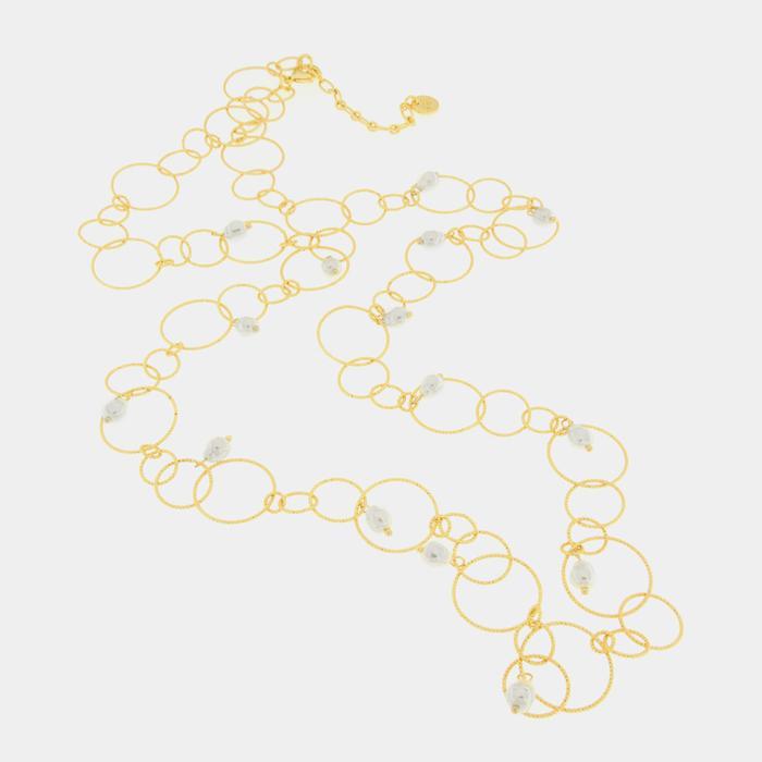 Collier cercle en métal avec perles