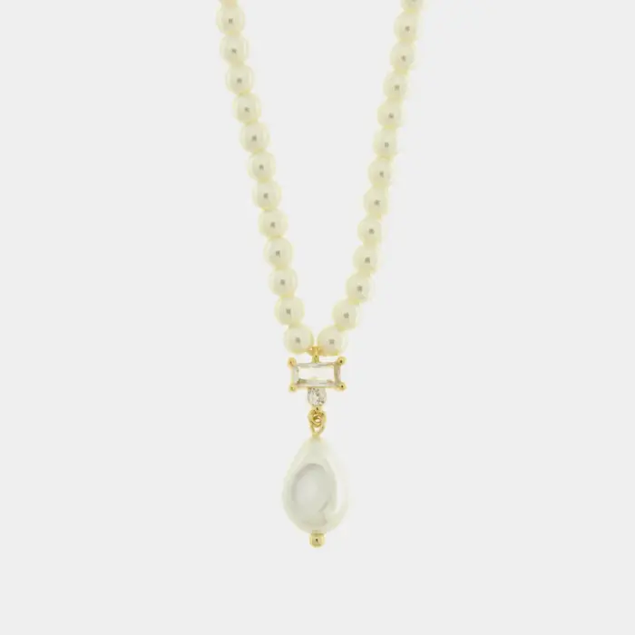 Collana in Metallo  con perle e cristallo