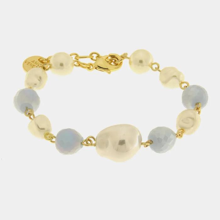 Bracciale in Metallo con cristalli e perle