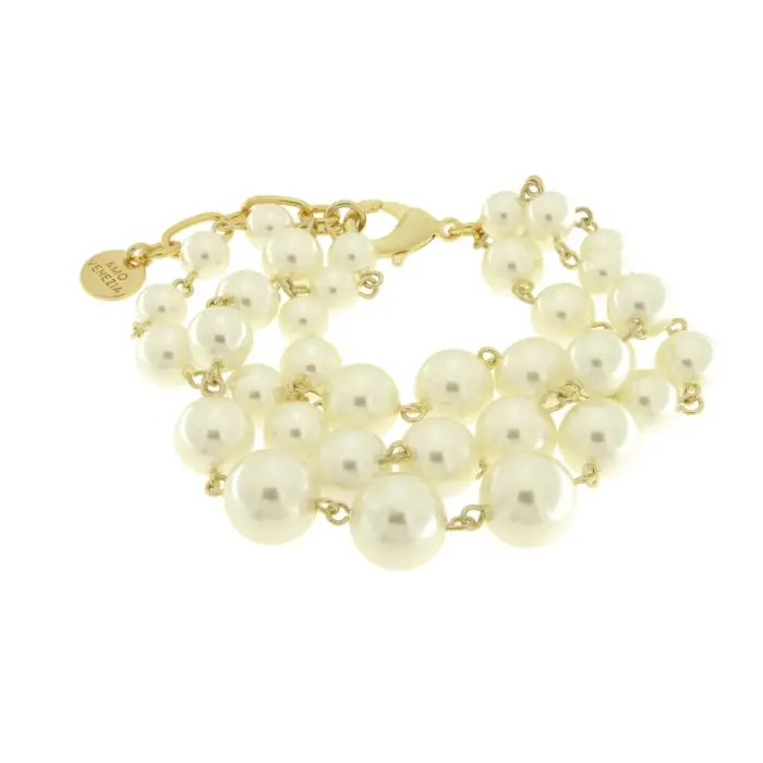 Bracciale in Metallo multifilo con perle