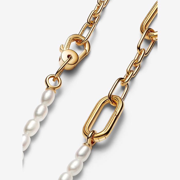 Collana Maglia Link Slim con Perle d’Acqua Dolce Coltivate Pandora ME
