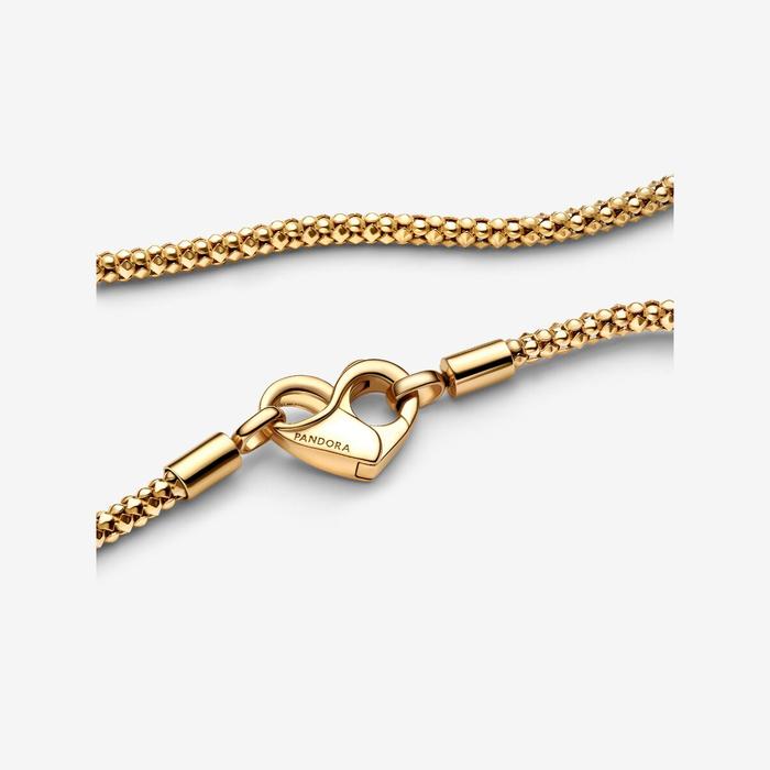 Collana Maglia Geometrica con Chiusura Moschettone a Cuore