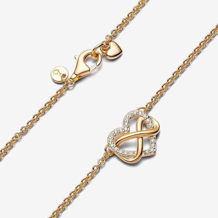 Infinity Heart Necklace Bright Stones