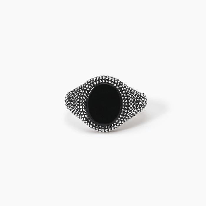 Chevalier ring with black agate MASCALZONE