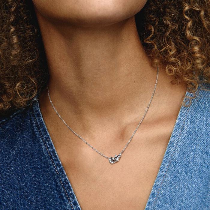 Crescent Moon and Stars Necklace