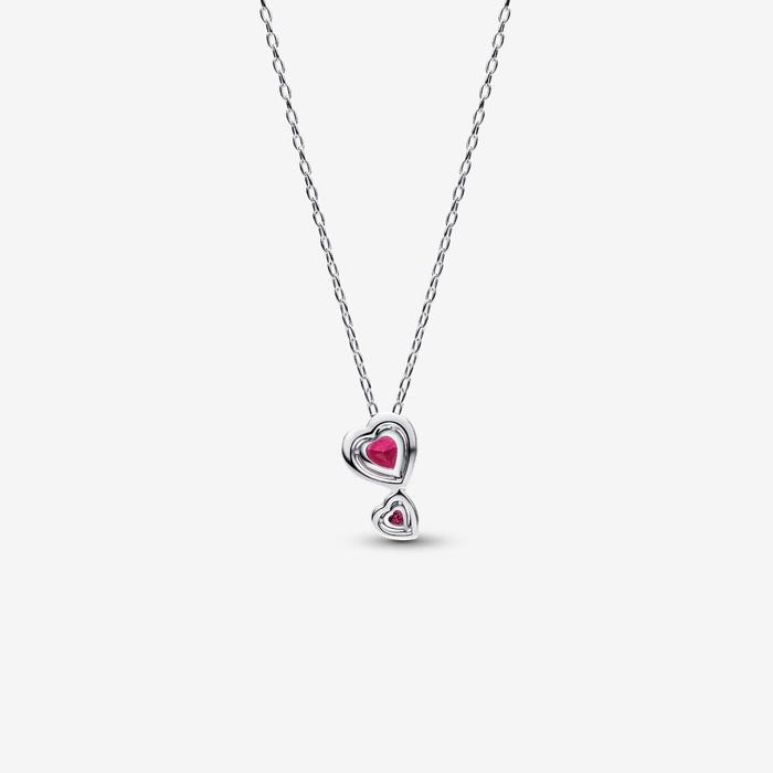 Collana Doppi Cuori Rossi