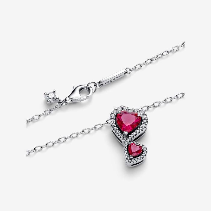 Collana Doppi Cuori Rossi