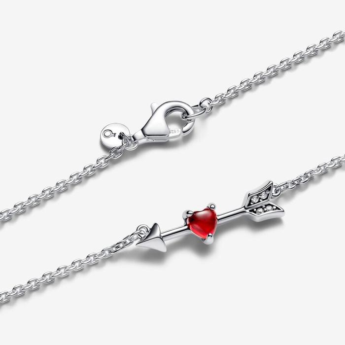 Murano Glass Arrow and Heart Necklace