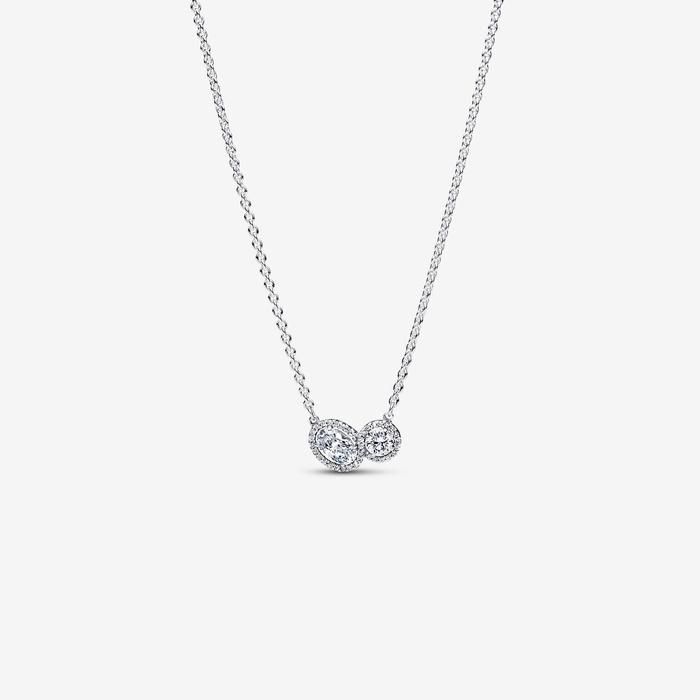Double Bright Stone Necklace