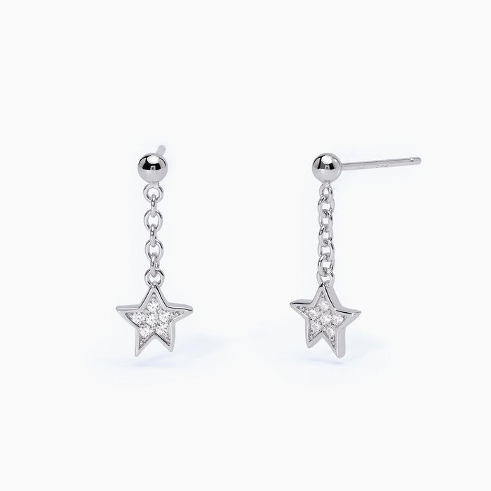 Boucles d'oreilles en argent avec étoiles suspendues STELLA STELLINA