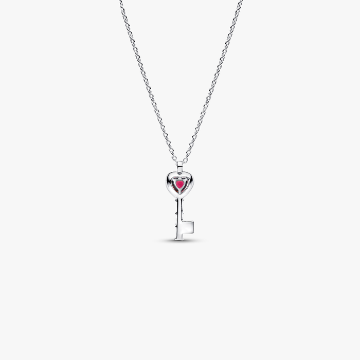 Collane e Pendenti Collana Chiave con Cuore Rosso