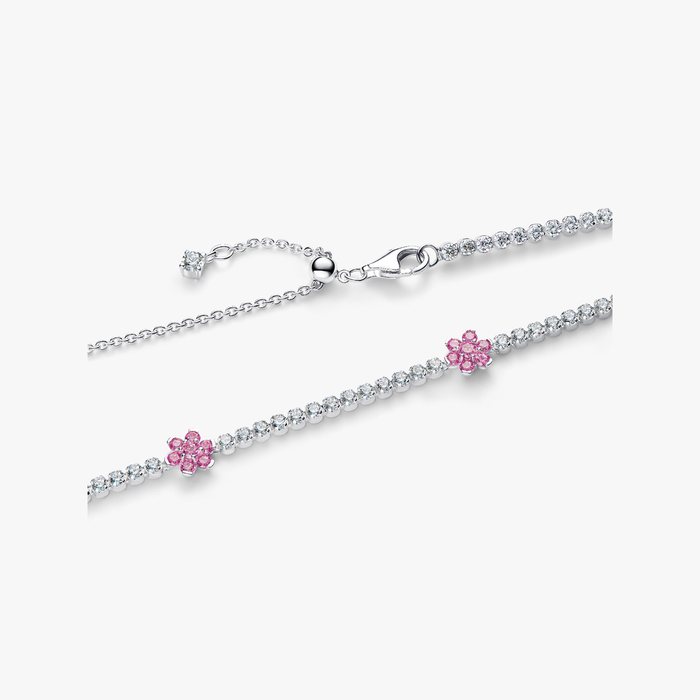 Collane e Pendenti Collana Choker Fiori Rosa