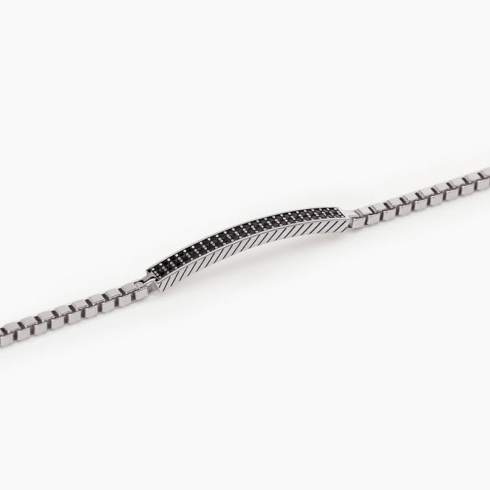 Bracelet with Venetian chain and pavé plate COSMOPOLITAN