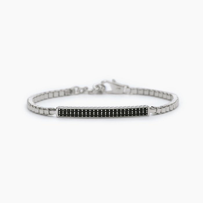 Bracelet with Venetian chain and pavé plate COSMOPOLITAN