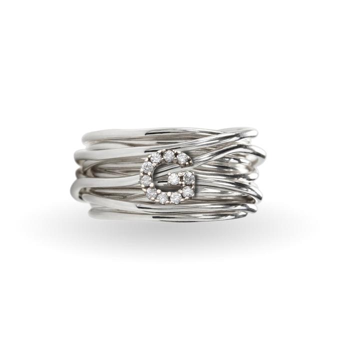 Filodellavita 13 brins en argent 925 et initiale avec diamants