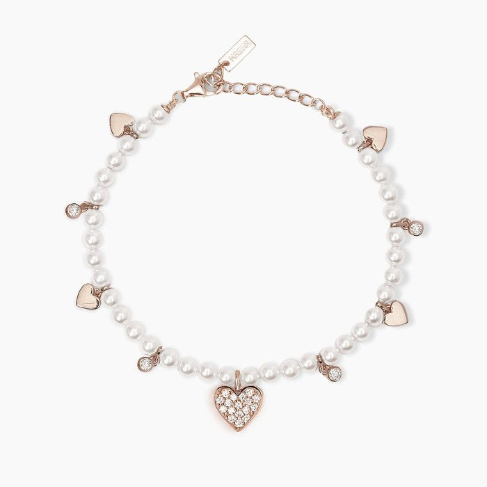 Bracelet avec perles coquillage et breloques ONE LOVE