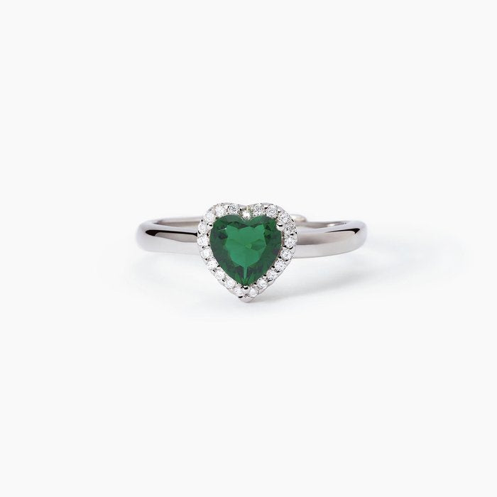 LOVE AFFAIR Heart Cut Synthetic Emerald Ring