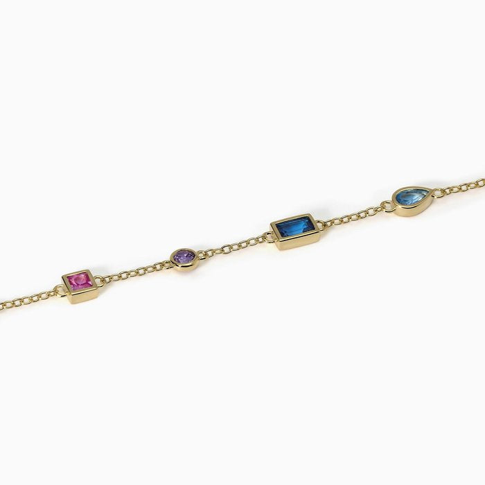 Bracciale multicolor con catena forzatina RAINBOW