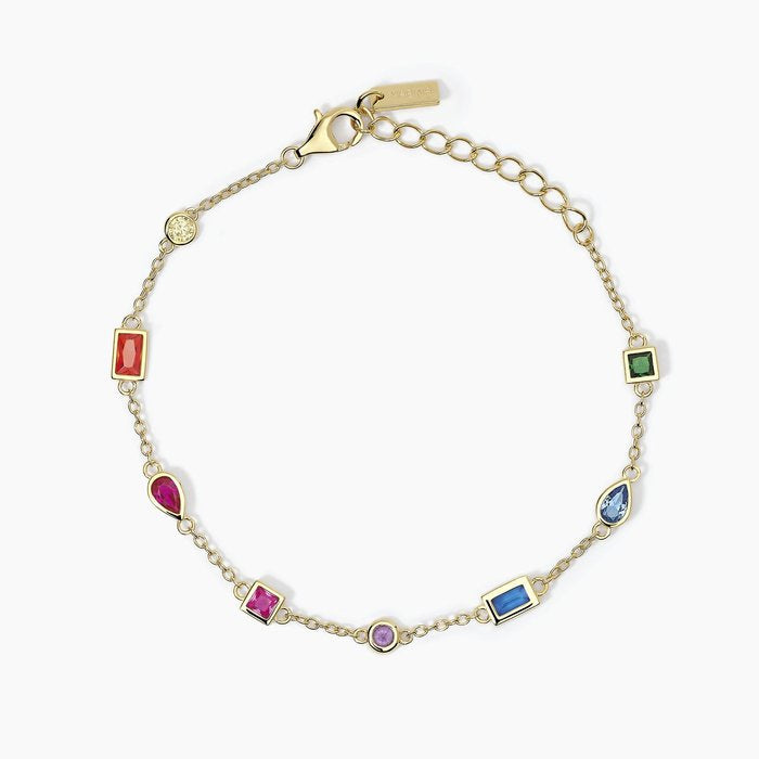 Bracciale multicolor con catena forzatina RAINBOW