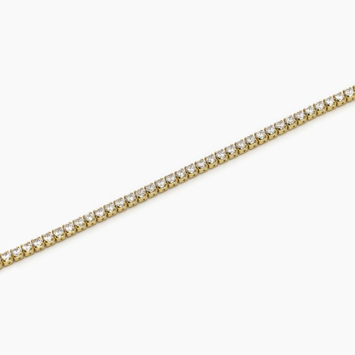 MINI TENNIS Bracelet de cheville en argent plaqué or avec zircone blanche