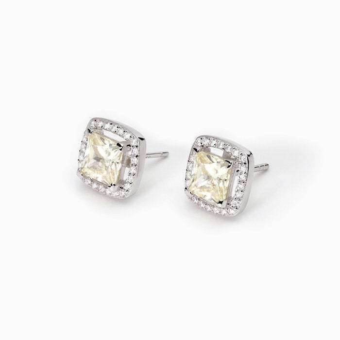 Boucles d'oreilles à tige en argent et zircone citron COOL OU RÉTRO ?