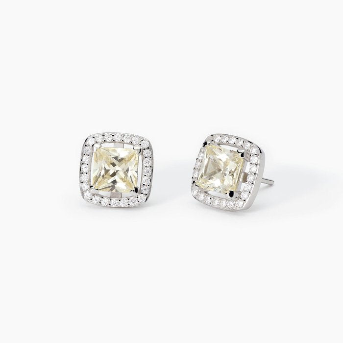 Boucles d'oreilles à tige en argent et zircone citron COOL OU RÉTRO ?