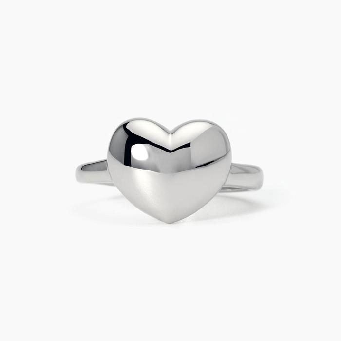 Signet ring with heart DON'T SAY LOVE