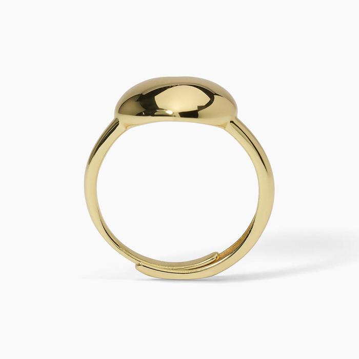 Signet ring with heart in gold plated silver DON'T SAY LOVE