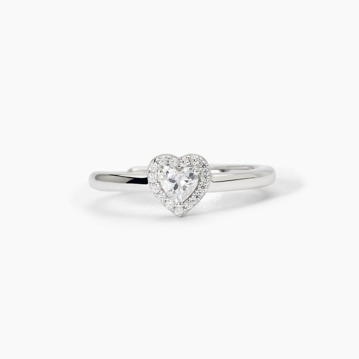 Bague en argent avec zircone blanche LOVE AFFAIR
