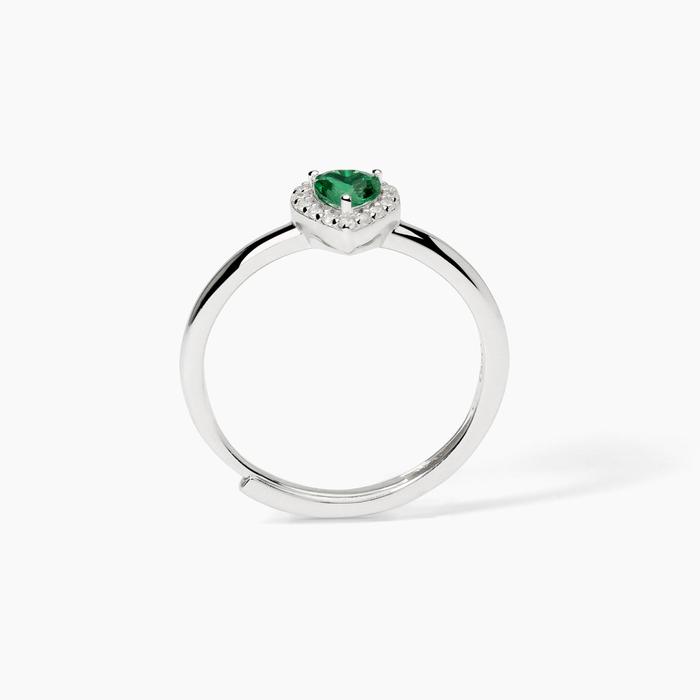Bague en argent avec émeraude synthétique LOVE AFFAIR