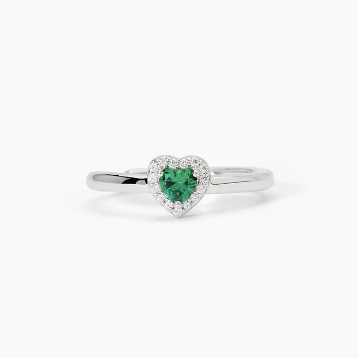 Bague en argent avec émeraude synthétique LOVE AFFAIR