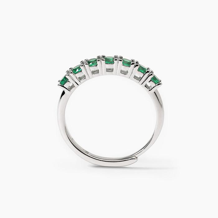 Bague SOIRÉE en argent et émeraude synthétique