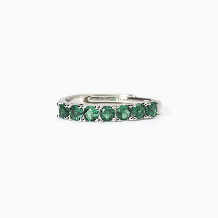 Bague SOIRÉE en argent et émeraude synthétique