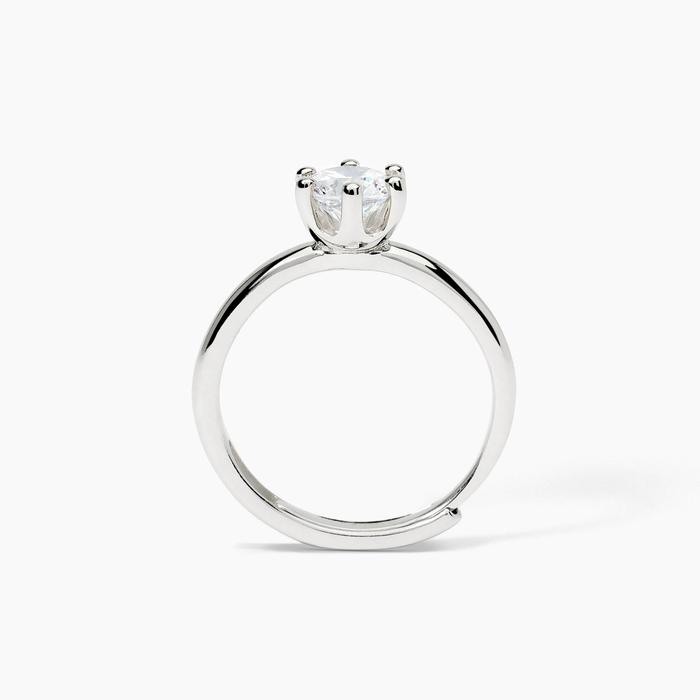 Bague SOLITAIRE en argent et zircone